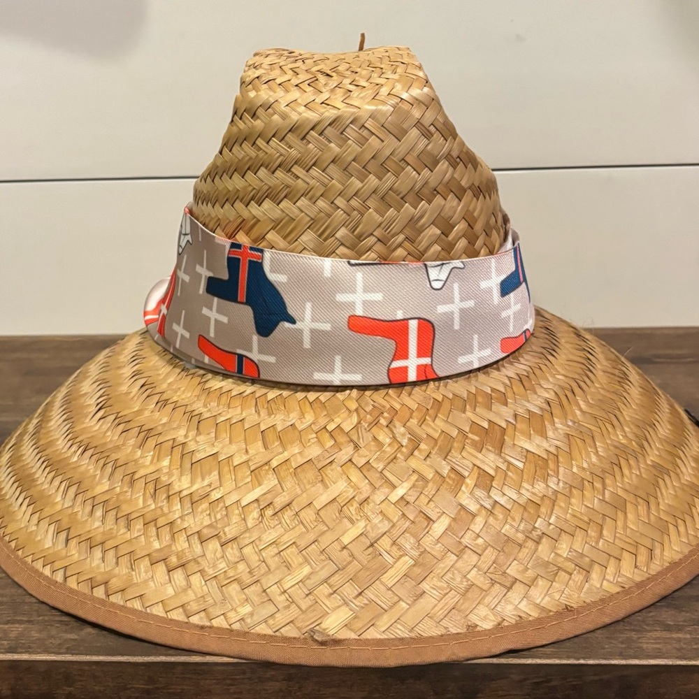 SolFish Straw Lifeguard Hat with Equestrian Themed Sash